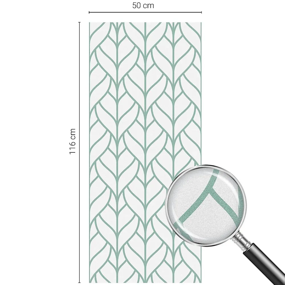 Wallfluent Film décoratif pour vitre 50x116 cm Protège efficacement l'intimité Symétrie Des Plantes 1 rol.- Film Occultant Pour Vitrage