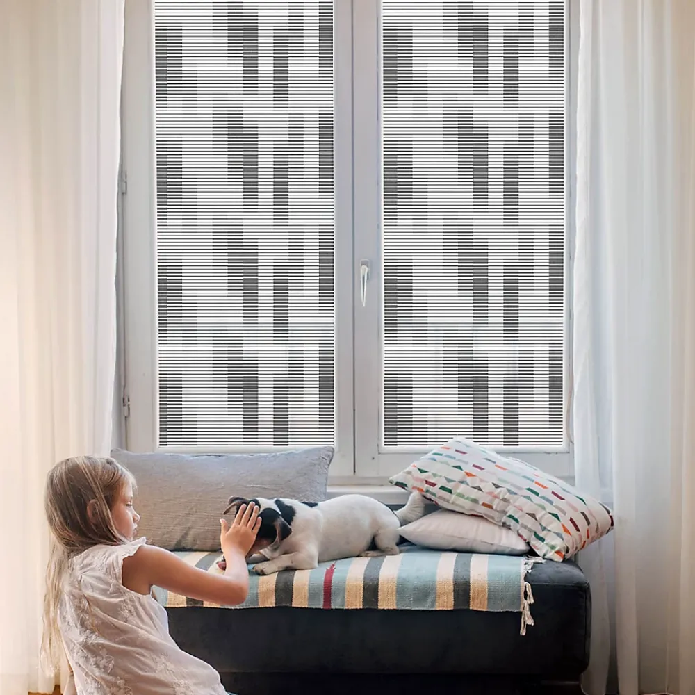 Wallfluent Film Occultant Pour Vitrage<Film décoratif pour vitre 50x116 cm décoratif vitrail Grille Graphique 1 rol.