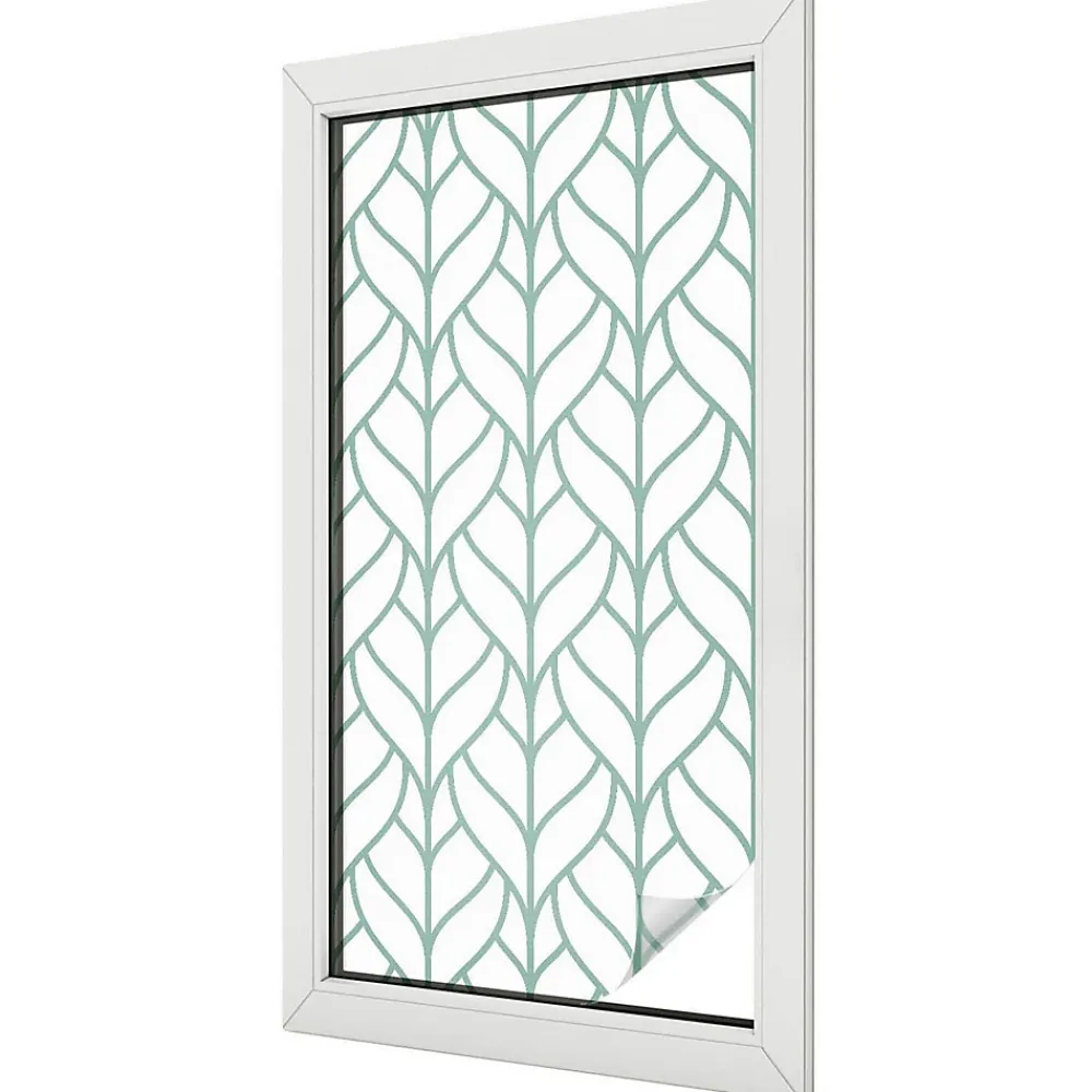 Wallfluent Film décoratif pour vitre 50x100 cm Protège efficacement l'intimité Symétrie Des Plantes 1 rol.- Film Occultant Pour Vitrage