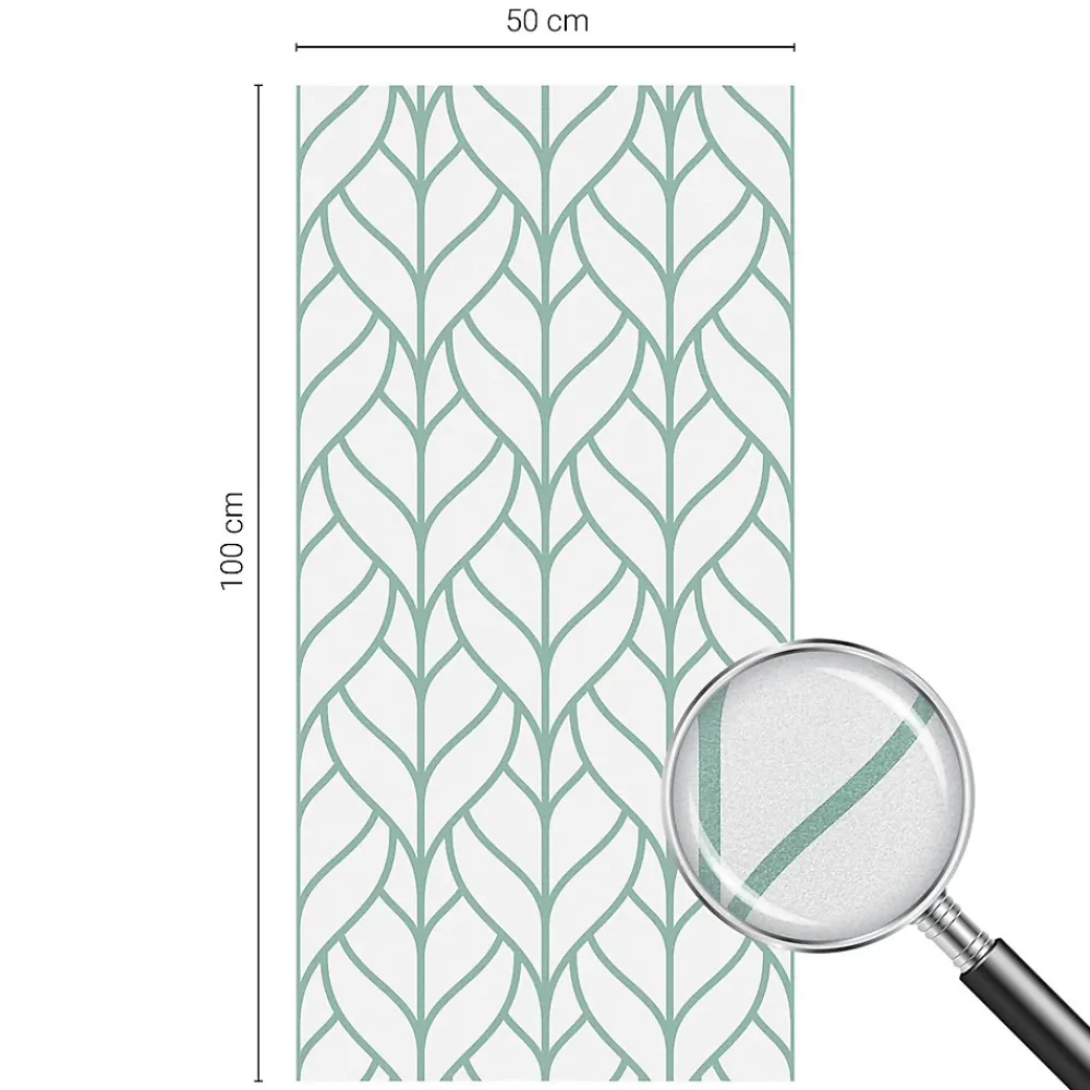 Wallfluent Film décoratif pour vitre 50x100 cm Protège efficacement l'intimité Symétrie Des Plantes 1 rol.- Film Occultant Pour Vitrage
