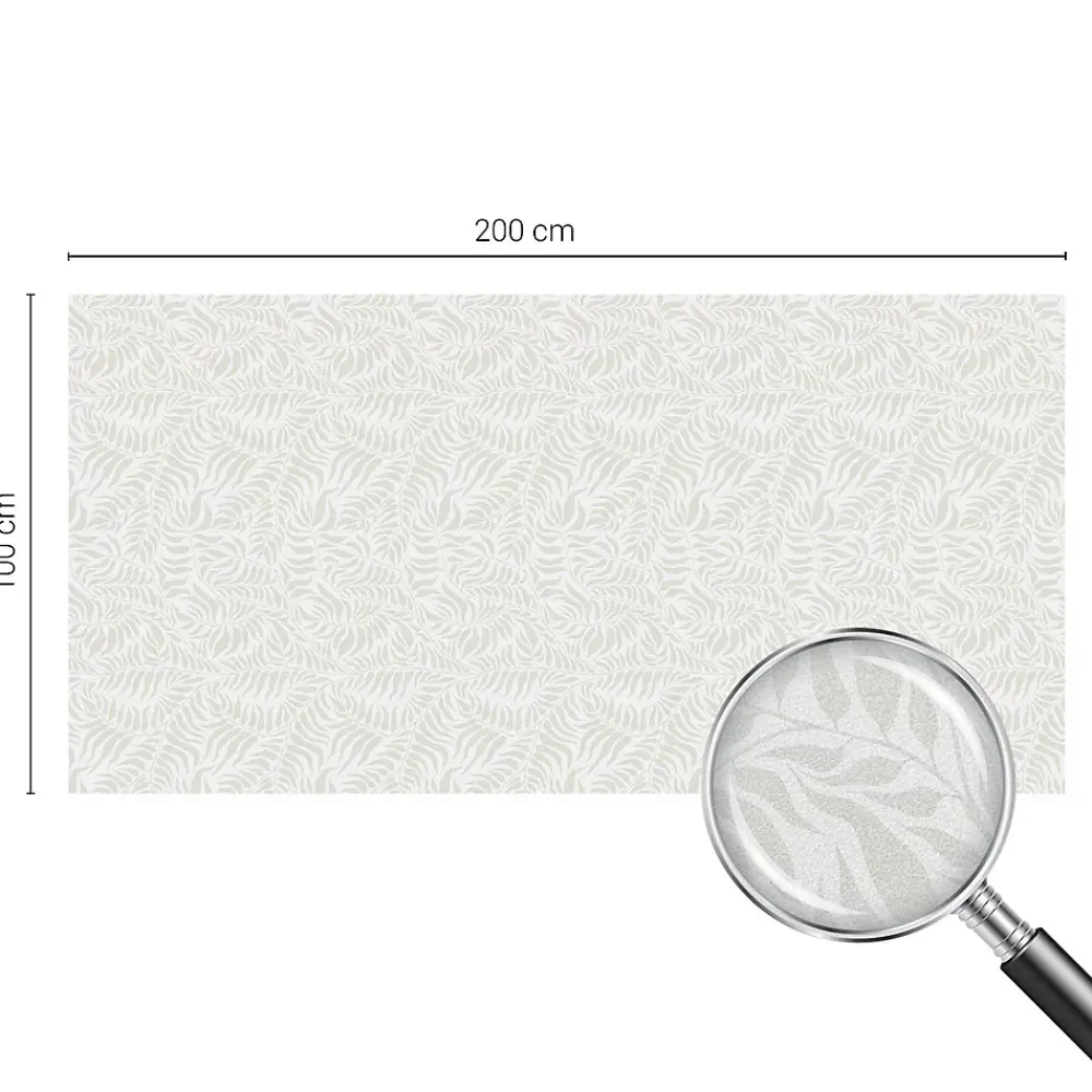 Wallfluent Film Ddépoli Autoadhésif 200x100 cm de protection d'intimité Élégance Feuillue 1 rol.- Film Occultant Pour Vitrage