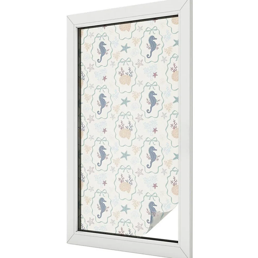 Wallfluent Film Occultant Pour Vitrage<Film Ddépoli Autoadhésif 50x100 cm Protège efficacement l'intimité Hippocampes 1 rol.