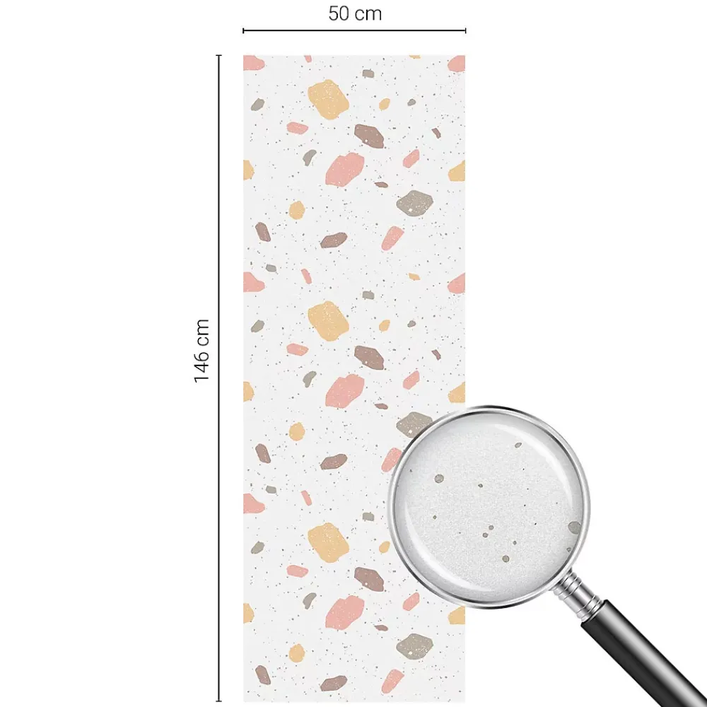 Wallfluent Film Occultant Pour Vitrage<Film Ddépoli Autoadhésif 50x146 cm de protection d'intimité Terrazzo Abstrait 1 rol.