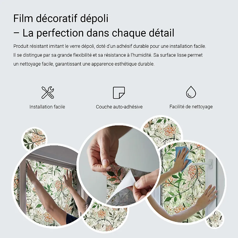 Wallfluent Film Ddépoli Autoadhésif 200x146 cm d'Intimité pour Fenêtre Rayures Vagues Colorées 1 rol.- Film Occultant Pour Vitrage