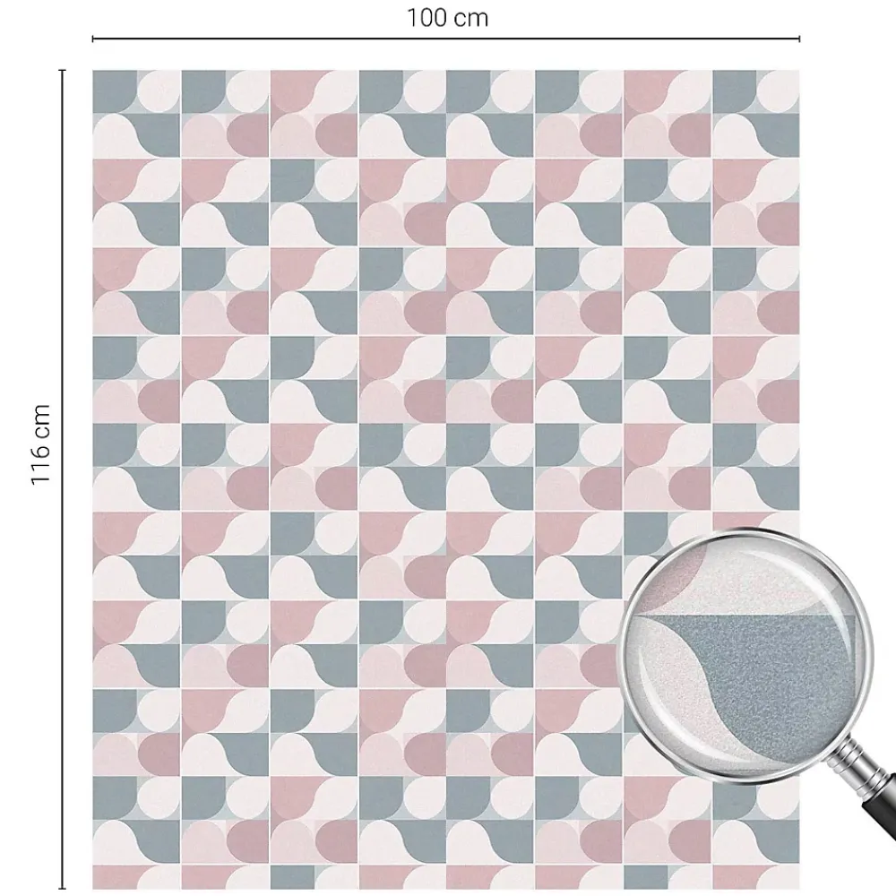 Wallfluent Film Ddépoli Autoadhésif 100x116 cm décoratif vitrail Motifs Pastel 1 rol.- Film Occultant Pour Vitrage