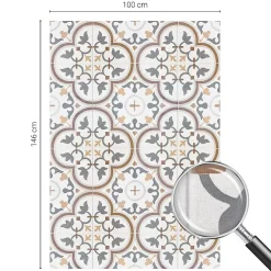Wallfluent Film Ddépoli Autoadhésif 100x146 cm d'Intimité pour Fenêtre Rayures Ornements Carrelés 1 rol.- Film Occultant Pour Vitrage