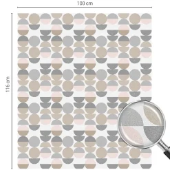 Wallfluent Film Ddépoli Autoadhésif 100x116 cm d'Intimité pour Fenêtre Rayures Motifs Géométriques 1 rol.- Film Occultant Pour Vitrage