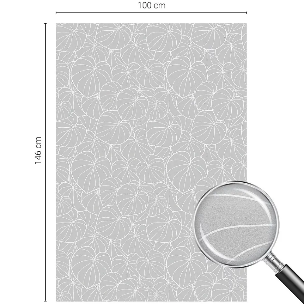 Wallfluent Film Occultant Pour Vitrage<Film dépoli blanc adhésif 100x146 cm décoratif vitrail Élégance Feuillue 1 rol.