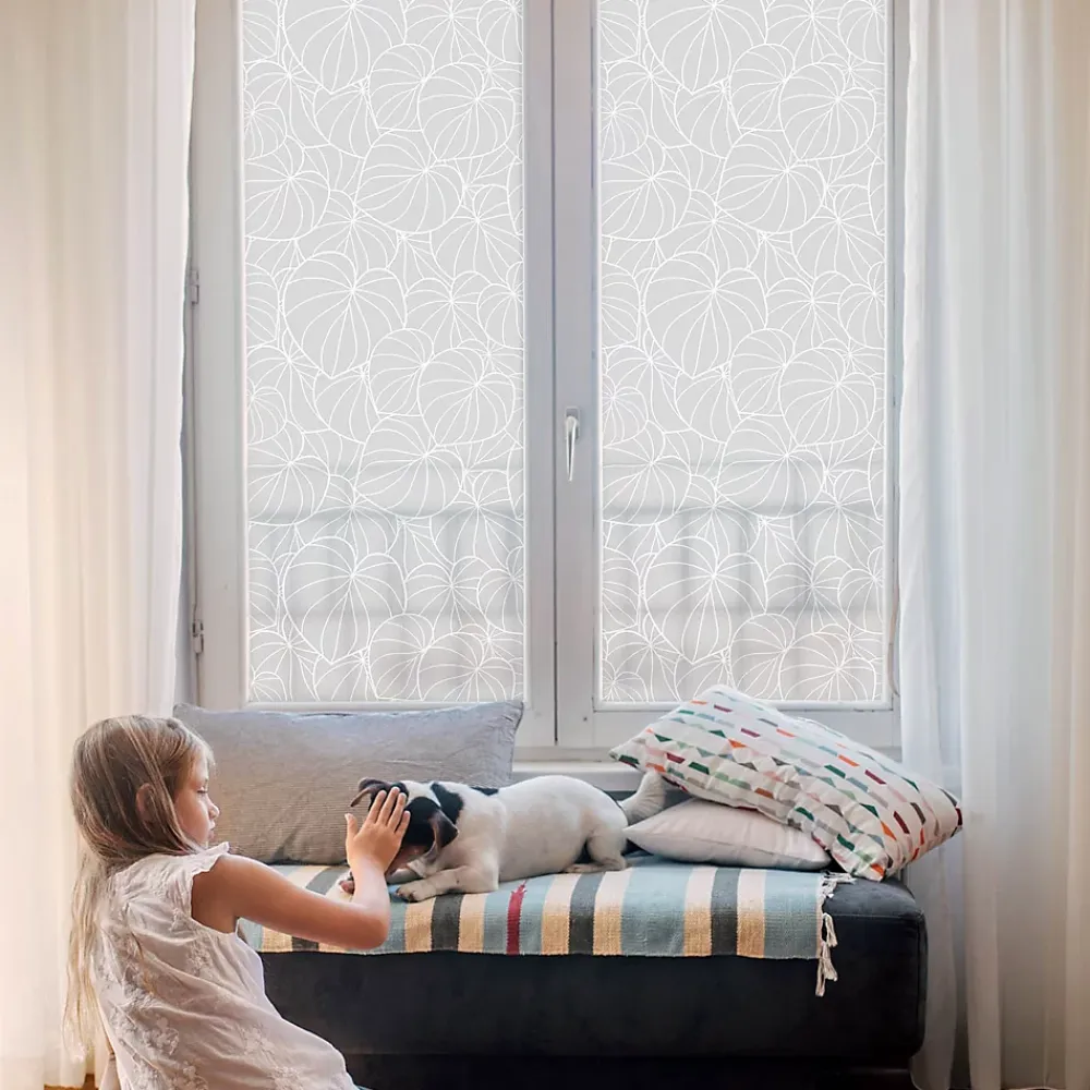 Wallfluent Film Occultant Pour Vitrage<Film dépoli blanc adhésif 100x146 cm décoratif vitrail Élégance Feuillue 1 rol.