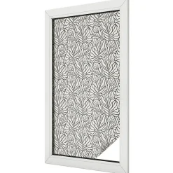 Wallfluent Film dépoli blanc adhésif 50x100 cm décoratif vitrail Feuilles Fleurs 1 rol.- Film Occultant Pour Vitrage