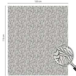 Wallfluent Film Occultant Pour Vitrage<Film dépoli blanc adhésif 100x116 cm décoratif vitrail Feuilles Fleurs 1 rol.