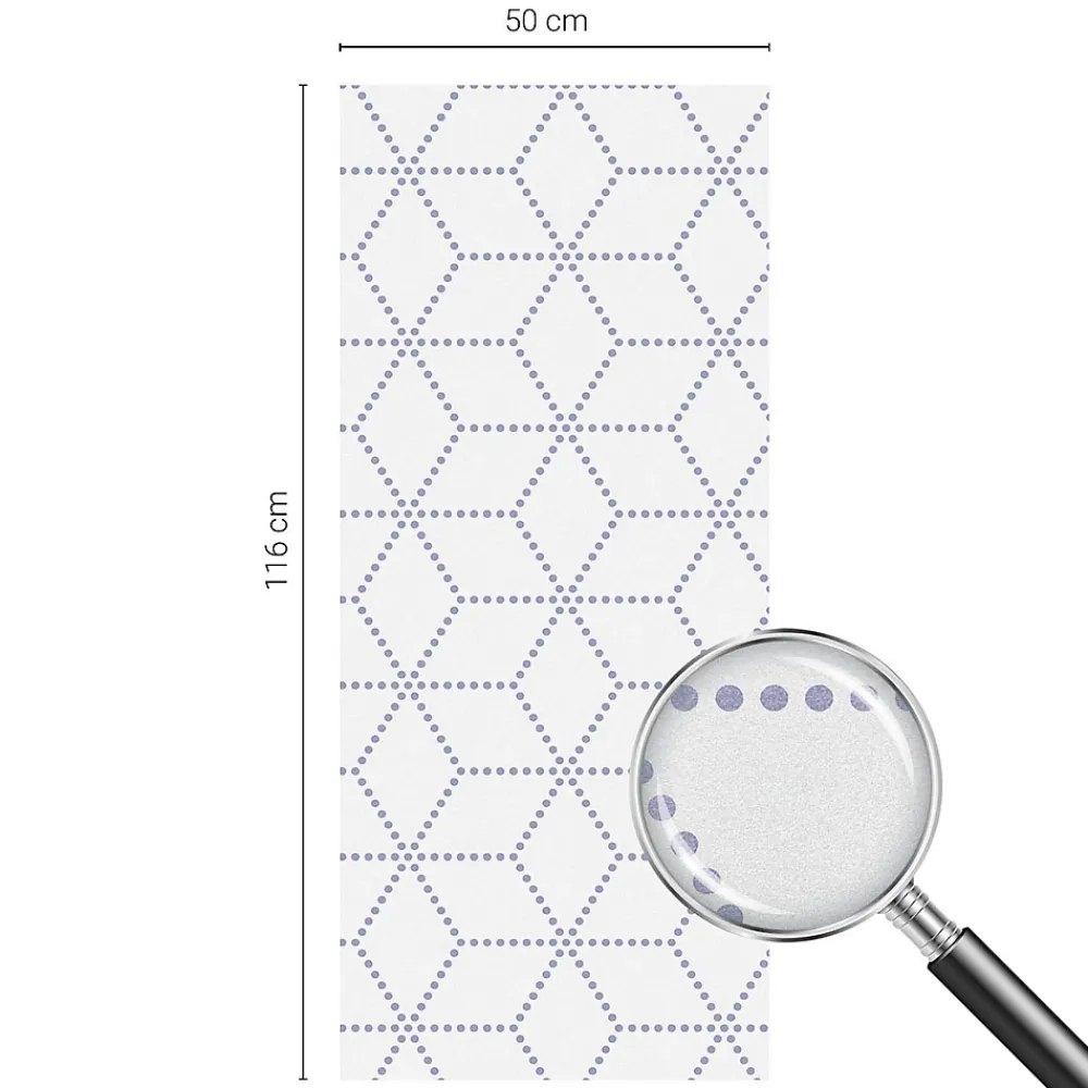 Wallfluent Film Occultant Pour Vitrage<Film dépoli blanc adhésif 50x116 cm d'Intimité pour Fenêtre Rayures Losanges Violets 1 rol.