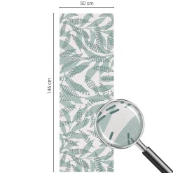 Wallfluent Film dépoli blanc adhésif 50x146 cm de protection d'intimité Feuilles Vertes 1 rol.- Film Occultant Pour Vitrage