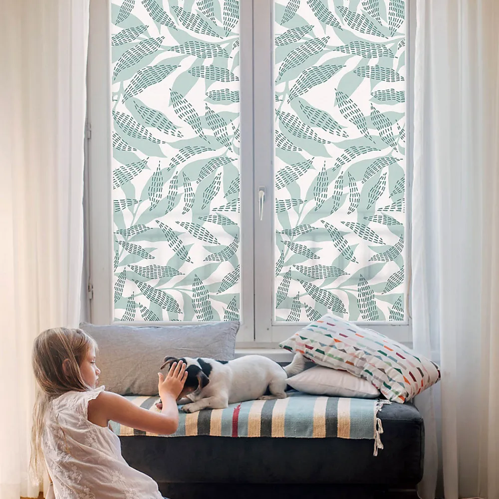 Wallfluent Film Occultant Pour Vitrage<Film dépoli blanc adhésif 50x100 cm de protection d'intimité Feuilles Vertes 1 rol.