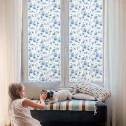 Wallfluent Film Occultant Pour Vitrage<Film dépoli blanc adhésif 50x116 cm décoratif vitrail Fleurs À L'aquarelle 1 rol.
