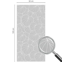 Wallfluent Film dépoli blanc adhésif 50x100 cm décoratif vitrail Élégance Feuillue 1 rol.- Film Occultant Pour Vitrage