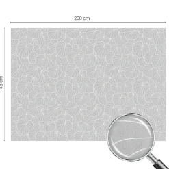 Wallfluent Film dépoli blanc adhésif 200x146 cm décoratif vitrail Élégance Feuillue 1 rol.- Film Occultant Pour Vitrage