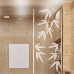 Ambiance Sticker Film Occultant Pour Vitrage<Film Fenêtre Anti Regard Occultant - FEUILLES DE BAMBOU - Stickers Autocollant Brise-Vue pour Vitre & Porte de Douche - 120x35cm