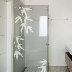 Ambiance Sticker Film Occultant Pour Vitrage<Film Fenêtre Anti Regard Occultant - FEUILLES DE BAMBOU - Stickers Autocollant Brise-Vue pour Vitre & Porte de Douche - 120x35cm