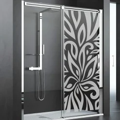 Ambiance Sticker Film Occultant Pour Vitrage<Film Fenêtre Anti Regard Occultant - FLEUR DESIGN - Stickers Autocollant Brise-Vue pour Vitre & Porte de Douche - 150X55cm
