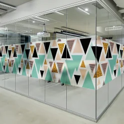 Ambiance Sticker Film Fenêtre Anti Regard Occultant - TRIANGLES SCANDINAVES XL - Stickers pour Vitres & Porte de Douche - 40X200cm- Film Occultant Pour Vitrage