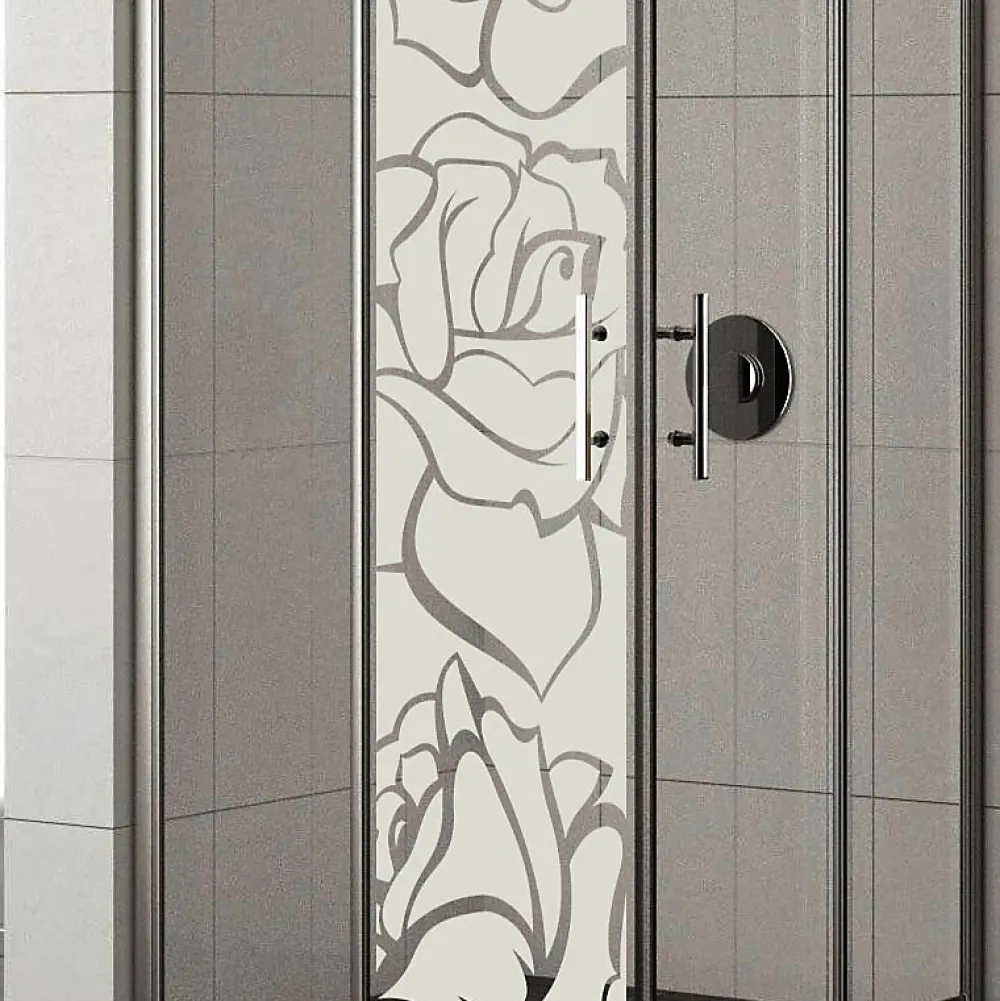 Ambiance Sticker Film Occultant Pour Vitrage<Film Fenêtre Anti Regard Occultant - ROSES - Stickers Autocollant Brise-Vue pour Vitre & Porte de Douche - 120x35cm
