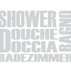 Ambiance Sticker Film Fenêtre Anti Regard Occultant - DOUCHE MULTILINGUE - Stickers Autocollant Brise-Vue pour Vitre & Porte de Douche - 55x80cm- Film Occultant Pour Vitrage