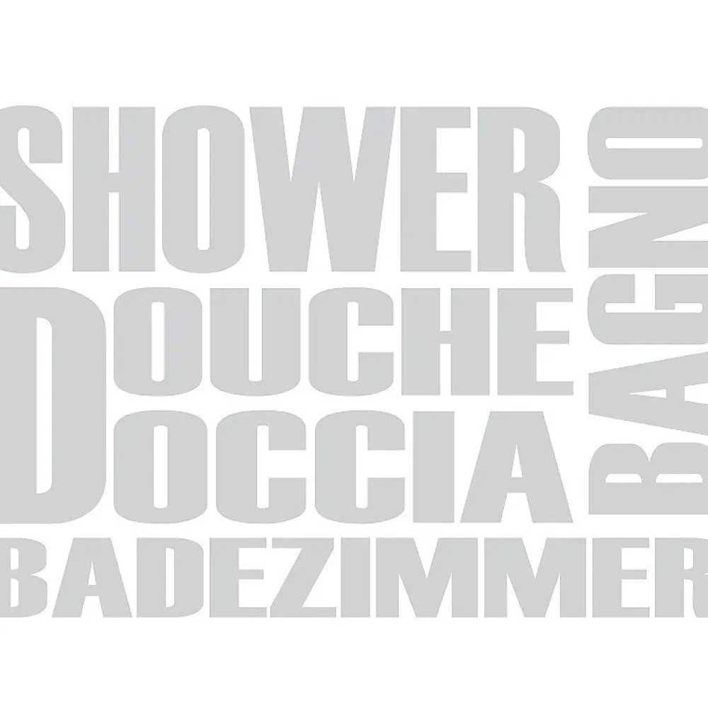 Ambiance Sticker Film Fenêtre Anti Regard Occultant - DOUCHE MULTILINGUE - Stickers Autocollant Brise-Vue pour Vitre & Porte de Douche - 55x80cm- Film Occultant Pour Vitrage