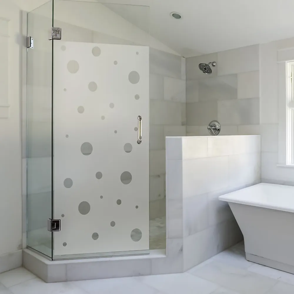 Ambiance Sticker Film Fenêtre Anti Regard Occultant - PETITES BULLES - Stickers Autocollant Brise-Vue pour Vitre & Porte de Douche - 205x105cm- Film Occultant Pour Vitrage