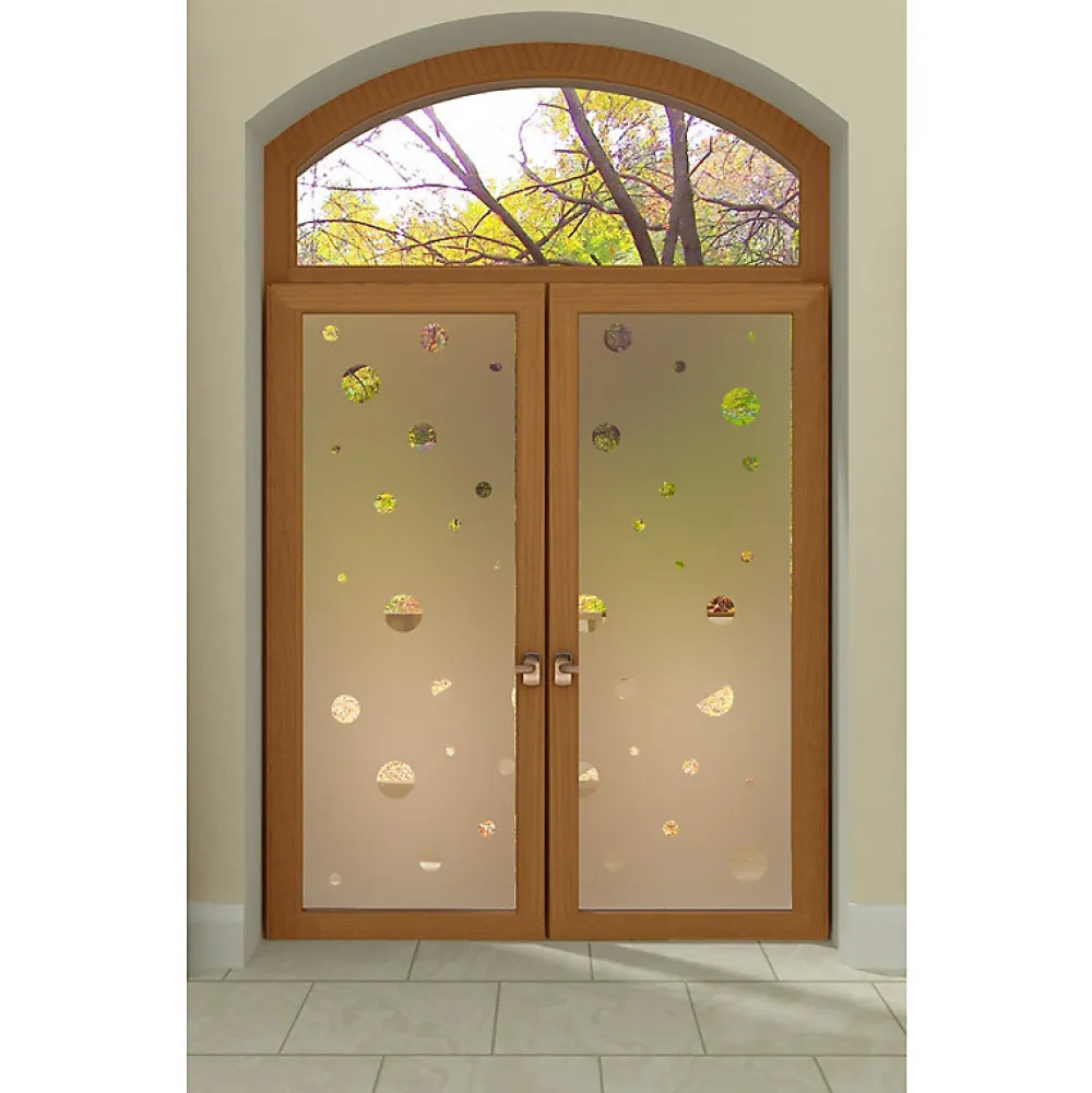 Ambiance Sticker Film Fenêtre Anti Regard Occultant - PETITES BULLES - Stickers Autocollant Brise-Vue pour Vitre & Porte de Douche - 205x105cm- Film Occultant Pour Vitrage