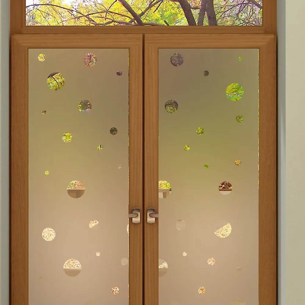 Ambiance Sticker Film Fenêtre Anti Regard Occultant - PETITES BULLES - Stickers Autocollant Brise-Vue pour Vitre & Porte de Douche - 205x105cm- Film Occultant Pour Vitrage