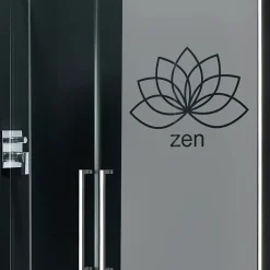 Ambiance Sticker Film Fenêtre Anti Regard Occultant - ZEN FLEUR DE LOTUS - Stickers Autocollant Brise-Vue pour Vitre & Porte de Douche - 150x45cm- Film Occultant Pour Vitrage