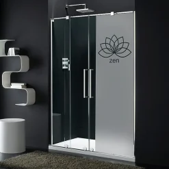 Ambiance Sticker Film Fenêtre Anti Regard Occultant - ZEN FLEUR DE LOTUS - Stickers Autocollant Brise-Vue pour Vitre & Porte de Douche - 150x45cm- Film Occultant Pour Vitrage