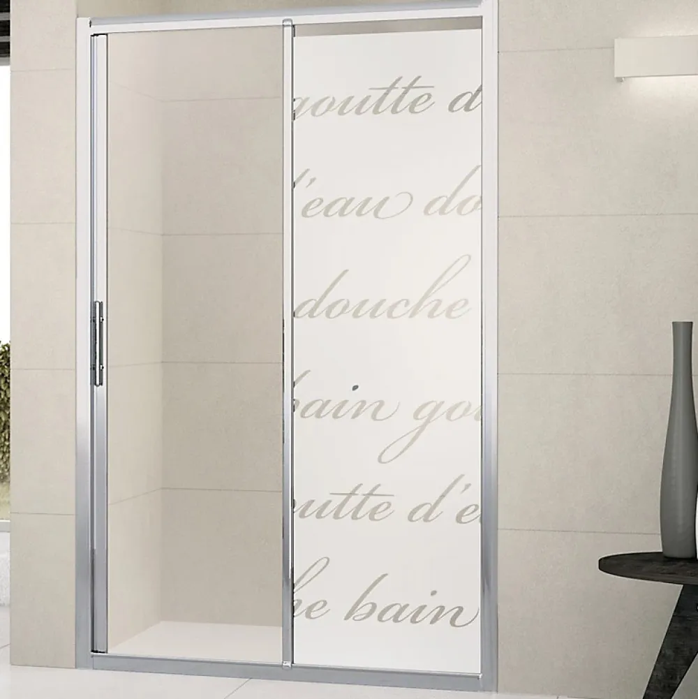 Ambiance Sticker Film Fenêtre Anti Regard Occultant - DOUCHE LITTÉRAIRE - Stickers Autocollant Brise-Vue pour Vitre & Porte de Douche - 185x55cm- Film Occultant Pour Vitrage