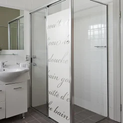Ambiance Sticker Film Fenêtre Anti Regard Occultant - DOUCHE LITTÉRAIRE - Stickers Autocollant Brise-Vue pour Vitre & Porte de Douche - 185x55cm- Film Occultant Pour Vitrage