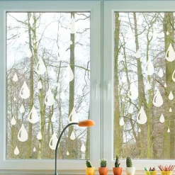 Ambiance Sticker Film Occultant Pour Vitrage<Film Fenêtre Anti Regard Occultant - DOUCE PLUIE - Stickers Autocollant Brise-Vue pour Vitre & Porte de Douche - 150x45cm