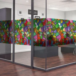 Ambiance Sticker Film Occultant Pour Vitrage<Film Fenêtre Anti Regard Occultant - VITRAIL MULTICOLOR - Stickers pour Vitres & Porte de Douche - 40x200cm