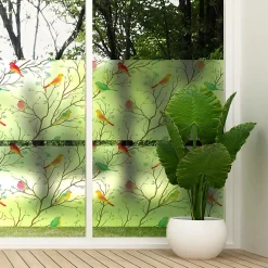 Ambiance Sticker Film Occultant Pour Vitrage<Film Fenêtre Anti Regard Occultant - OISEAUX DANS LA FORÊT - Stickers pour Vitres & Porte de Douche - 40x200cm
