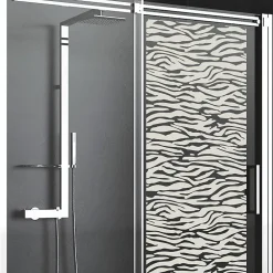 Ambiance Sticker Film Fenêtre Anti Regard Occultant - MOTIF PEAU DE TIGRE - Stickers Autocollant Brise-Vue pour Vitre & Porte de Douche - 150x45cm- Film Occultant Pour Vitrage
