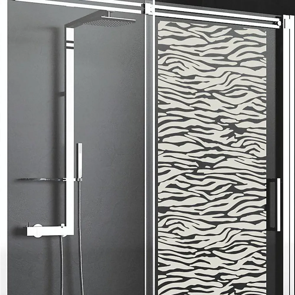 Ambiance Sticker Film Fenêtre Anti Regard Occultant - MOTIF PEAU DE TIGRE - Stickers Autocollant Brise-Vue pour Vitre & Porte de Douche - 150x45cm- Film Occultant Pour Vitrage