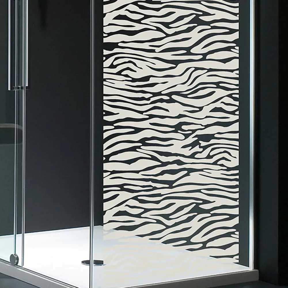 Ambiance Sticker Film Fenêtre Anti Regard Occultant - MOTIF PEAU DE TIGRE - Stickers Autocollant Brise-Vue pour Vitre & Porte de Douche - 150x45cm- Film Occultant Pour Vitrage