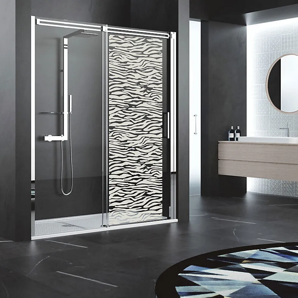 Ambiance Sticker Film Fenêtre Anti Regard Occultant - MOTIF PEAU DE TIGRE - Stickers Autocollant Brise-Vue pour Vitre & Porte de Douche - 150x45cm- Film Occultant Pour Vitrage