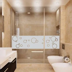 Ambiance Sticker Film Fenêtre Anti Regard Occultant - BULLES DE SAVON - Stickers Autocollant Brise-Vue pour Vitre & Porte de Douche - 55x200cm- Film Occultant Pour Vitrage