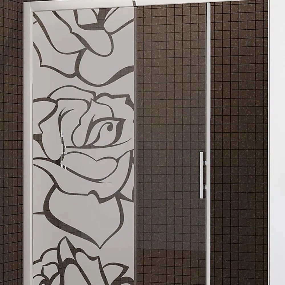 Ambiance Sticker Film Fenêtre Anti Regard Occultant - ROSES - Stickers Autocollant Brise-Vue pour Vitre & Porte de Douche - 185x55cm- Film Occultant Pour Vitrage