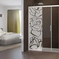 Ambiance Sticker Film Fenêtre Anti Regard Occultant - ROSES - Stickers Autocollant Brise-Vue pour Vitre & Porte de Douche - 185x55cm- Film Occultant Pour Vitrage