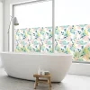 Ambiance Sticker Film Fenêtre Anti Regard Occultant - COMPOSITION FLORALE XL - Stickers pour Vitres & Porte de Douche - 40X200cm- Film Occultant Pour Vitrage