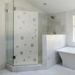 Ambiance Sticker Film Occultant Pour Vitrage<Film Fenêtre Anti Regard Occultant - PETITES BULLES - Stickers Autocollant Brise-Vue pour Vitre & Porte de Douche - 110x55cm