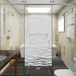 Ambiance Sticker Film Fenêtre Anti Regard Occultant - L'OCÉAN - Stickers Autocollant Brise-Vue pour Vitre & Porte de Douche - 135x75cm- Film Occultant Pour Vitrage
