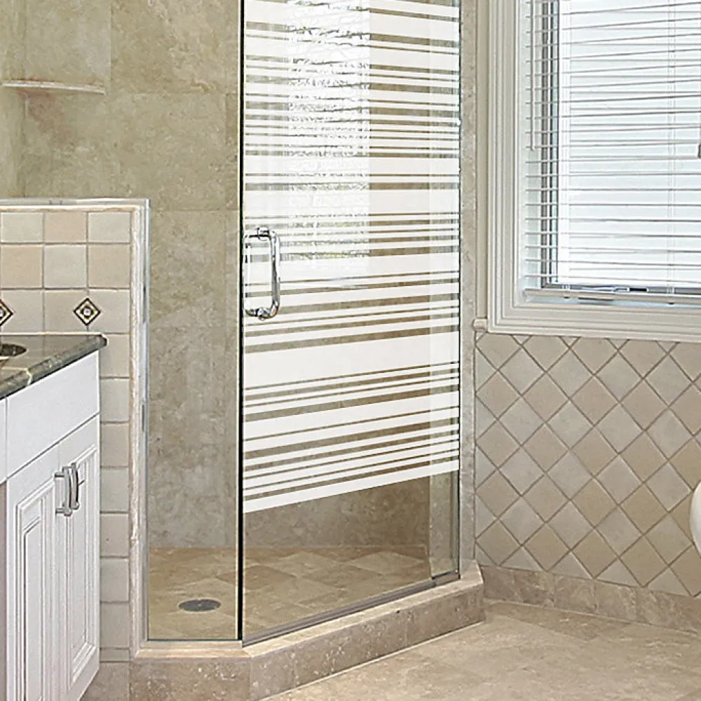 Ambiance Sticker Film Fenêtre Anti Regard Occultant - DESIGN ALIGNÉ - Stickers Autocollant Brise-Vue pour Vitre & Porte de Douche - 155x85cm- Film Occultant Pour Vitrage