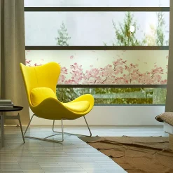 Ambiance Sticker Film Fenêtre Anti Regard Occultant - FLEURS DE CERISIER - Stickers pour Vitres & Porte de Douche - 40x100cm- Film Occultant Pour Vitrage
